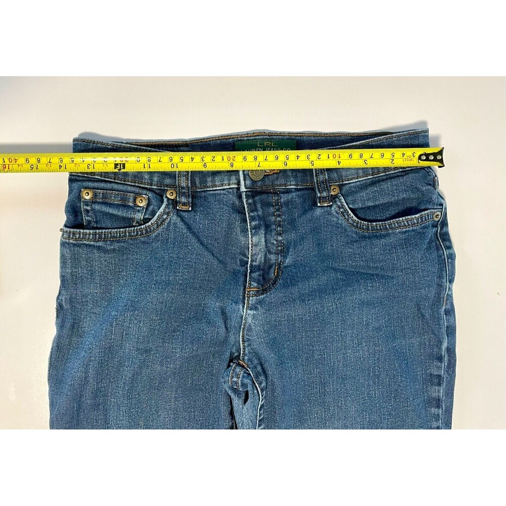 Lauren Jeans Co Ralph Lauren Bootcut Jeans Blue Denim Frayed Hem Women's Size 2 - Picture 4 of 10
